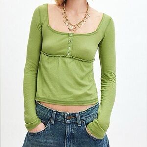 NWOT UO BDG Brittney Long Sleeve Babydoll Top